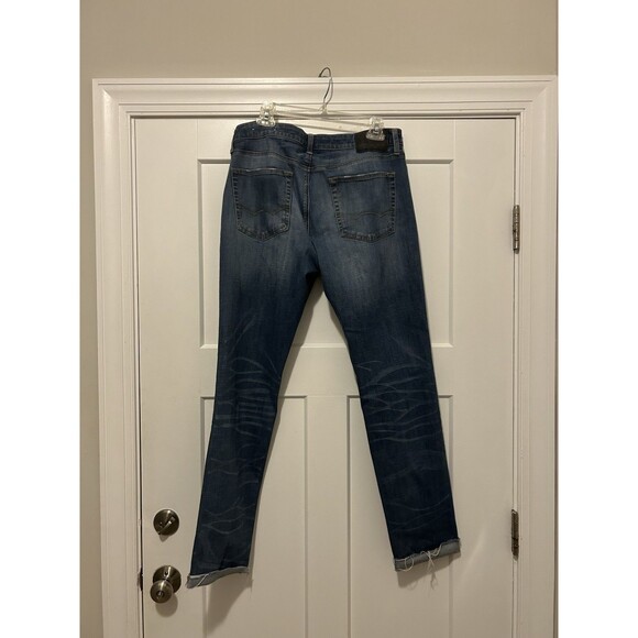 American Eagle Jeans Men's 34x34 Blue Distressed Slim Cut Stretchy Medium Wash - Picture 7 of 8